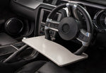 Wheelmate portable car desk attached to a steering wheel